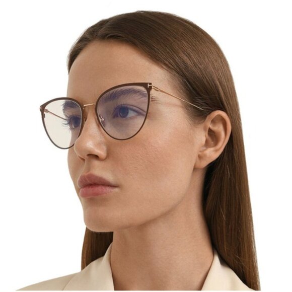 Tom Ford FT5840-B 087 Cat Eye Eyeglasses 56mm - Turquoise/Blue Light Block - Picture 3 of 10